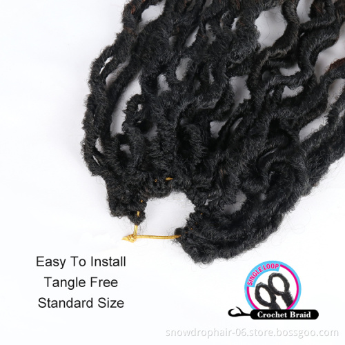 Synthetic Gypsy Locs Extension Braids Wavy Curly Crochet Braid Hair Goddess Faux Locs